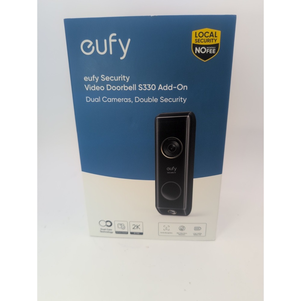 EUFY S330 ReChargeable Security Video Doorbell Add-On with 2K HD & WiFi Connect